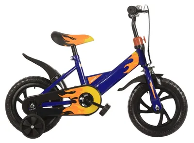 Immagine prodotto di Bicicletta per bambini da 12 pollici, design professionale integrato, modello leggero con rotelle di supporto per bambini da 1 a 5 anni, blu