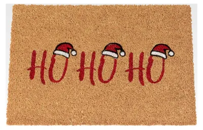 Produktbild von Weihnachts Fußmatte HO HO HO aus Kokosfasern - 60 x 40 cm - Türmatte im weihnachtlichen Design für Innen und Außen