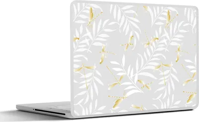 Produktbild von MuchoWow® Laptop Aufkleber Sticker Cover Libelle - Muster - Gold 32.5x23.5 cm - Sticker für Laptop - Selbstklebend