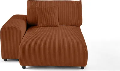 Image de Lisa Design Garance - module d'assise méridienne gauche - en velours côtelé , Terracotta