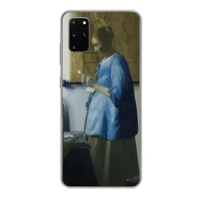 Produktbild von MuchoWow® Handyhülle Schutzhülle Hülle für Samsung Galaxy S20 Plus Frau in Blau liest einen Brief - Gemälde von Johannes Vermeer Silikon Softcase Handy Hülle - Hartschale