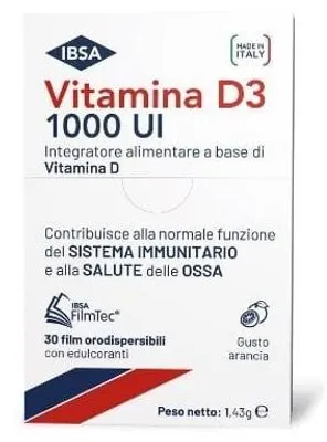 Imagen del producto de VITAMINA D3 IBSA 1000 UI, 30 comprimidos orodispersables