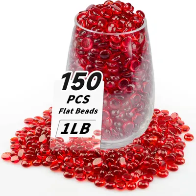 Glaskiesel 0,5 kg, 160-180 Stück, rot, rund, 1,3-1,8 cm