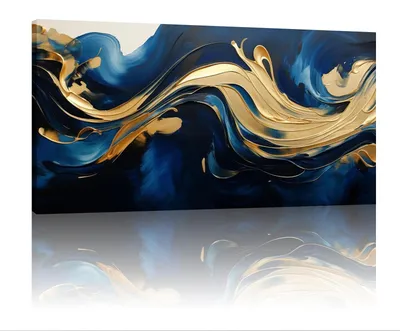 Obrázok produktu pre Abstraktná modrá nástenná dekorácia, 45 x 90 cm