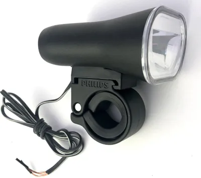 Zdjęcie produktu dla Lampka przednia Philips LED do rowerów elektrycznych, czarna, do montażu na kierownicy