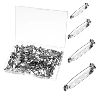 Produktbild von 80 Stück Sicherheitsnadeln in Silber, 2 cm/2,5 cm/3,3 cm/3,9 cm für DIY und Schmuck