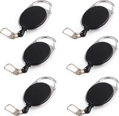 Obrázok produktu pre balenie 6 kľúčov yoyo so 60 cm lanom - ID karta yoyo - 6,5 x 3,5 cm výsuvný krúžok na kľúče - karabína na nohavice - držiak ID karty yoyo - výsuvný klip držiak karty - retiazka na kľúče
