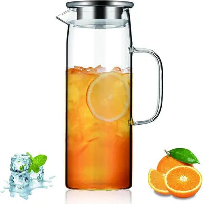 Immagine prodotto di Caraffa per acqua Kyraton da 1,5 litri - vetro borosilicato con coperchio rimovibile