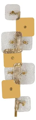 Zdjęcie produktu dla o Ferretti lampa ścienna Glassy E14 24x13x76 cm złoty naturalny