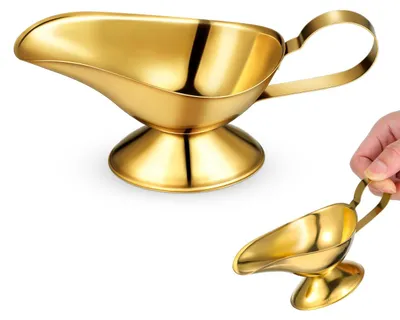 Edelstahl-Soßenschale, gold, 85 ml, 14,5x8x6,6 cm