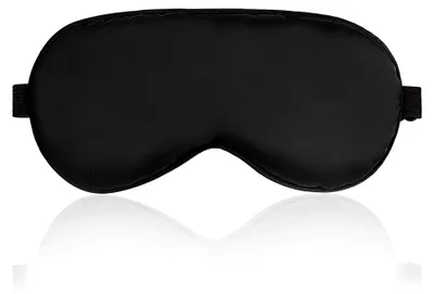 Produktbild von Schlafmaske aus Seide, verstellbarer Riemen, bequem, weich und hautfreundlich, Seitenschläfer, Sleeping Mask, Frauen, Männer, (Schwarz)