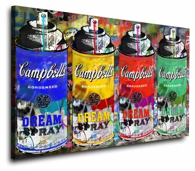 Produktbild von Spray Pop Art Wandbild Leinwandbild Deko Kunst XL: 150x100x4cm