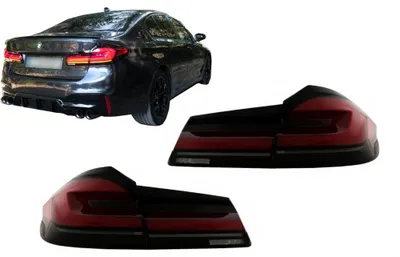 Immagine prodotto di Fari posteriori a LED completi per BMW Serie 5 G30, berlina, modelli dal 2017 al 2019, design restyling (LCI), con indicatori di direzione statici.