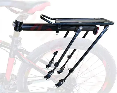 Imagen del producto de Portaequipajes para bicicleta - Hasta 80 kg - Ajustable - 4 soportes - Aluminio