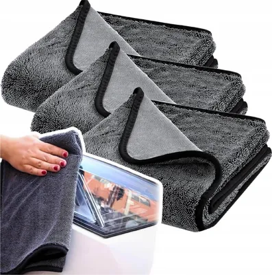 Produktbild von 3er-Set Mikrofasertücher 50x60 cm – Schnelltrocknende Tücher zur Lack- & Autopflege