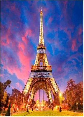 Produktbild von Diamant-Mosaik, Stickerei 30x40 Eiffelturm bei Nacht Flamingo-Linie