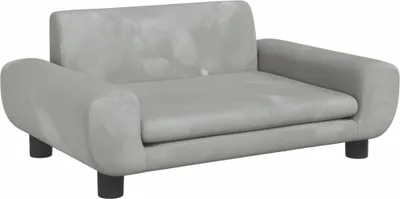 Produktbild von vidaXL Hundebett Hellgrau 70x45x33 cm Samt