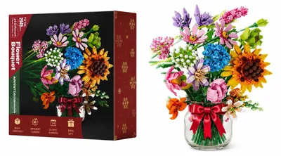 Produktbild von 2026 Blumen Adventskalender ‑Bausteinen Countdown und Weihnachtsdekoration Für Frauen Männer und Jugendliche