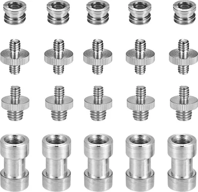 Obrázek produktu pro sada šroubů se závitem 1/4"-20 na 3/8"-16 Adaptér-konvertor-zásuvka-reduktor-zásuvky-šrouby pro stativ fotoaparátu Monopod Kulová hlava Stojan na blesk Ramenní systém