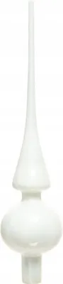 Produktbild von Glas-Christbaumspitze Weiß Glänzend 26cm | Weihnachtsdekoration Zeitlos Elegant Strapazierfähig