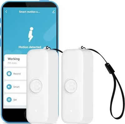 Produktbild von WiFi -Bewegungssensor: Smart Sensor PIR Infrarot Alarmsystem & Heimautomatisierung, App -Fernüberwachung, kompatible Alexa (Pack 2)