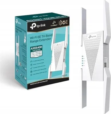 Zdjęcie produktu dla TP-Link RE815XE, Biały, Zewnętrzny, Mesh satellite, Trójpasmowy (2,4 GHz / 5 GHz / 6 GHz), Wi-Fi 6 (802.11ax), 2402 Mbit/s
