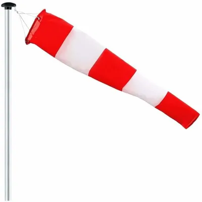 Produktbild von Windsack Rot Weiß, 150 Cm, Wetterfestes Anemometer Mit 360 Grad Drehgelenk, Für Garten Und Industrie