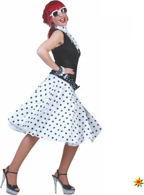 Zdjęcie produktu dla Spódnica biała czarna Spódnica biała czarna Lata 50. Lata 60. Lata 70. Taniec Schlager Schlagerparty