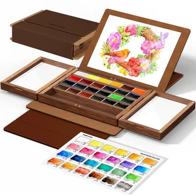 Immagine prodotto di Set di colori a tempera con 24 colori vivaci e tavolozza