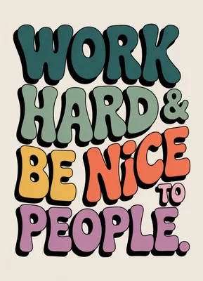 Produktbild von Plakat 13x18cm Motivations-Affirmation Retro Vintage Für das Wohnzimmer Work Hard