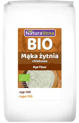 MĄKA ŻYTNIA CHLEBOWA TYP 720 BIO 1 kg - NATURAVENA