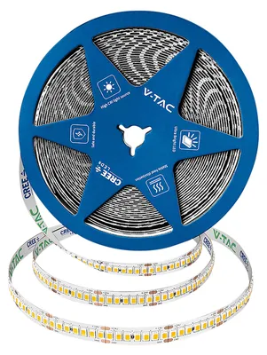 Immagine prodotto di Striscia LED V-TAC, modello VT-2126016, 180W, classe di efficienza energetica: E, 21500 lumen, 6500K, angolo di illuminazione: 120°, tensione: 24V, lunghezza: 10 metri