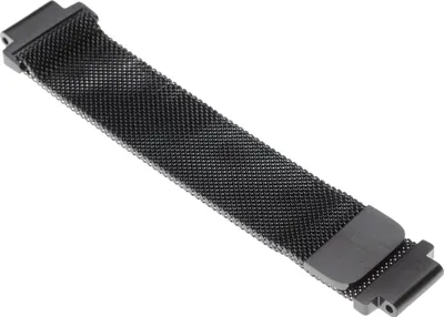 Produktbild von vhbw Ersatz Armband kompatibel mit Garmin Forerunner 630, 735, 220, 230, 235, 620 Fitnessuhr, Smartwatch - Edelstahl schwarz Magnetverschluss