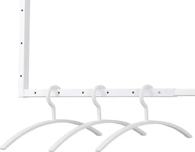 Obrázek produktu pro HOME DELUXE - Věšák na kabáty RACK - bílý, 47 x 2 x 18 cm, plast potažený sametovou látkou I Sada věšáků na kabáty Háčky do skříně Věšák na kabáty (sada 10 ks)