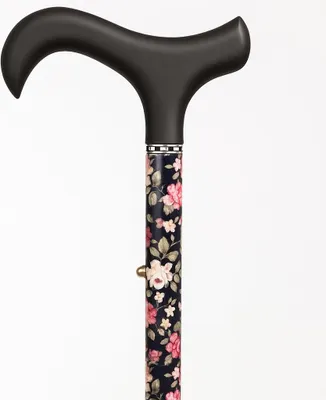 Produktbild von Popab faltbarer Gehstock Carbon-Gehstock „Blumenmuster“ 80,5 - 90,5 cm schwarz