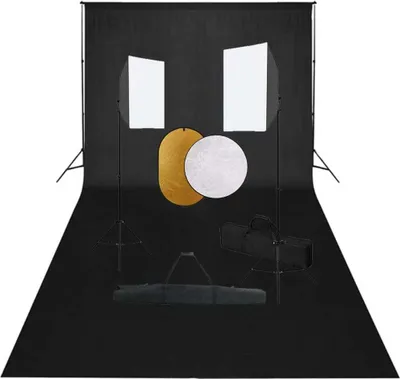Image de Kit de studio photo boîtes à lumière toile de fond réflecteur