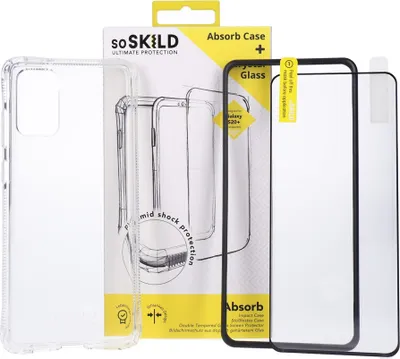 Produktbild von SoSkild Absorb Case Backcover + Displayschutzglas für Samsung Galaxy S20 Plus transparent