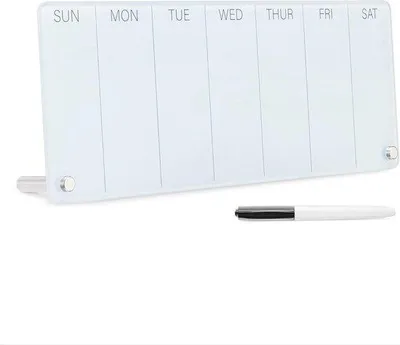 Produktbild von Famanu Wochenplaner Glastafel Memoboard mit Marker - Weiß