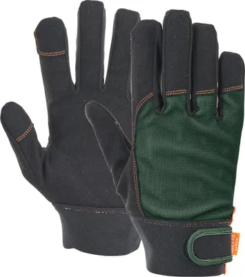Produktbild von Baum- und Strauchhandschuh Größe 8/M aus Polyester mit Kunstleder Grifffläche verstärktem Bündchen und Touchscreenfunktion