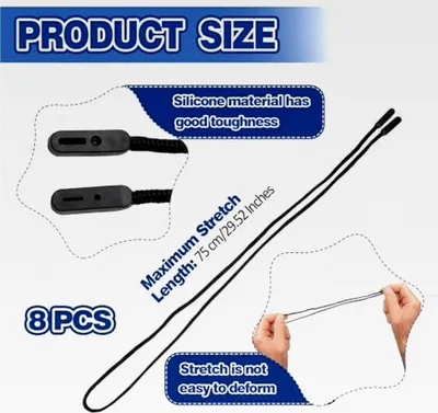 Produktbild von 8 Stück Brillenband, Silikon Brillenband, Ohne Schwanz Silikon Brillenkette, Sportbrillenband, Brillenkette, für Sport- und Sonnenbrillen