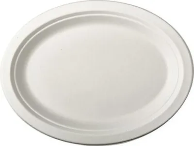 Produktbild von 500 tradingbay24 Teller, Zuckerrohr oval 26 cm x 20 cm x 2 cm weiss tbU90357