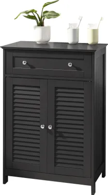 Produktbild von SoBuy FRG238-DG Badkommode mit Einer Schublade und Türen, Kommode Badschrank Sideboard Flurschrank BHT ca: 57x87x33cm