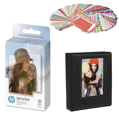 Productafbeelding van HP Sprocket, zilverkleurige fotopapierstickers (2,3x3,4 inch), 50 vellen, cadeauverpakking