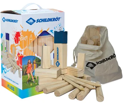 Produktbild von Schildkröt - Funsport KUBB/ SCHWEDENSCHACH (Kubbs 15x5x5cm, King30x7x7cm )