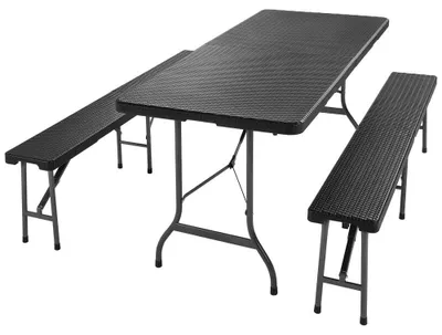 Produktbild von Bierzeltgarnitur Biertischset Klapptisch - Klappbar - 180 cm - Kunststoff - Für 8 Personen