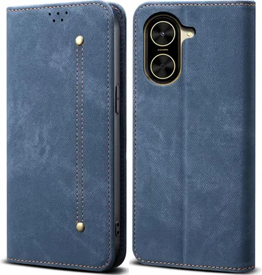 Image de Etui pour Xiaomi Redmi A5 4G/Poco C71, Etui portefeuille en cuir avec fermeture magnétique et socle Bleu