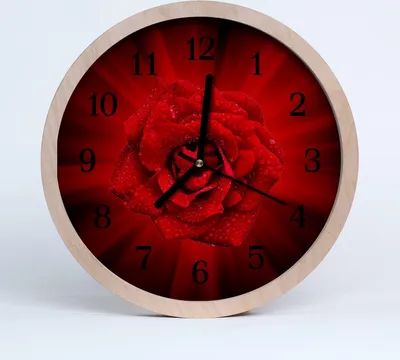 Produktbild von Holzuhr 20fi cm wanduhr - Rose Blumen