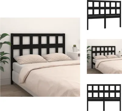 Produktbild von vidaXL Kopfteil Schwarz 205,5x4x100 cm Massivholz Kiefer -  Kopf- & Fußenden