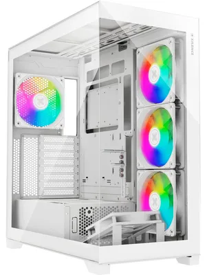 Produktbild von XILENCE Xilent Gleam X818.W.ARGB Gaming ATX PC-Gehäuse weiß, RGB ATX Midi Tower