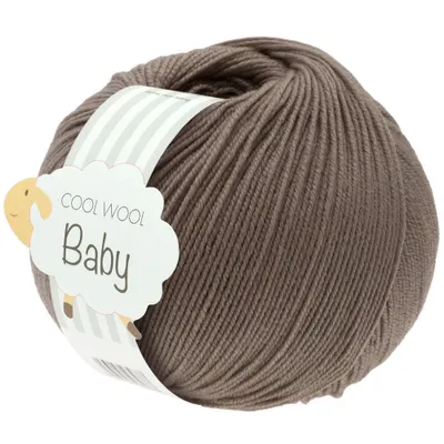Produktbild von Lana Grossa COOL WOOL BABY 50 g sanfte Babywolle, super fein, atmungsaktiv 220 m Farbe 211 - Graubraun